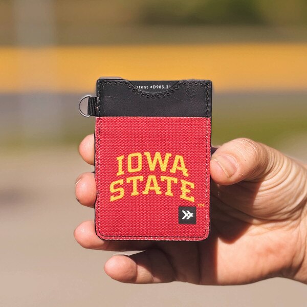 Thread Iowa State Stripes Cardinal Verticle Wallet front